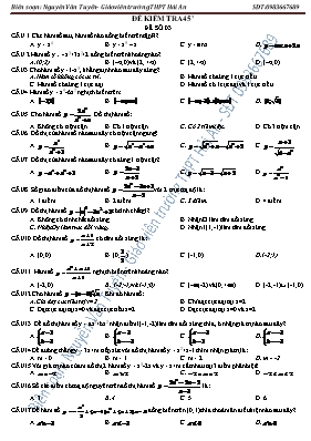Đề kiểm tra 45 phút - Đề số 03